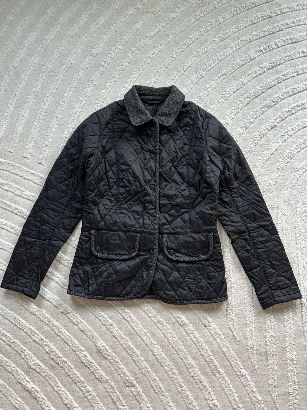Barbour | Diamond-Quilted Tweed Trim Jacket